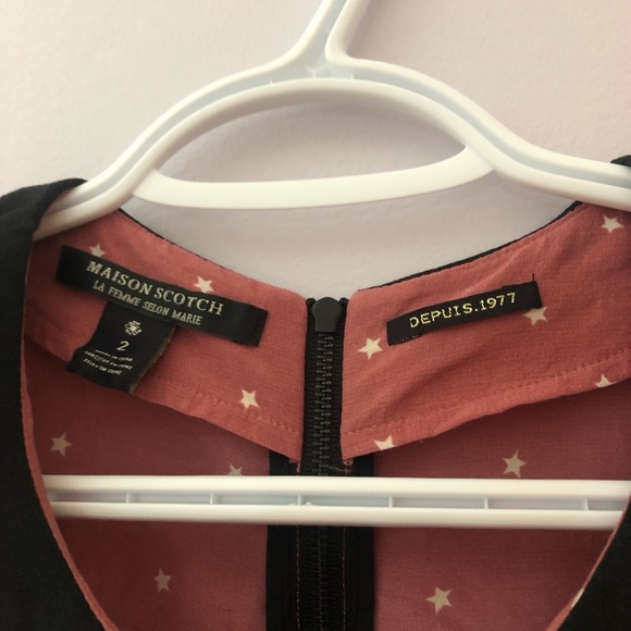 Dusty Rose with Stars-size2-silk-Peter Pan collar - Picture 4 of 6